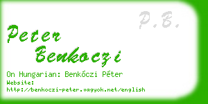 peter benkoczi business card
