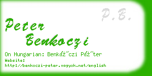 peter benkoczi business card